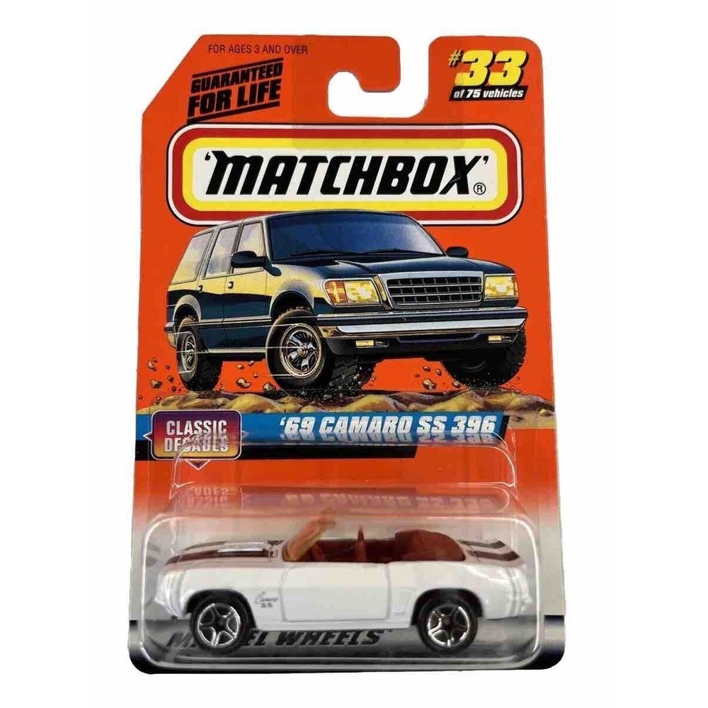 Matchbox Diecast Classic Decades #33 White 1969 Camaro SS‎ 396